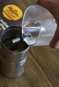Making decoction with an Indian Filter